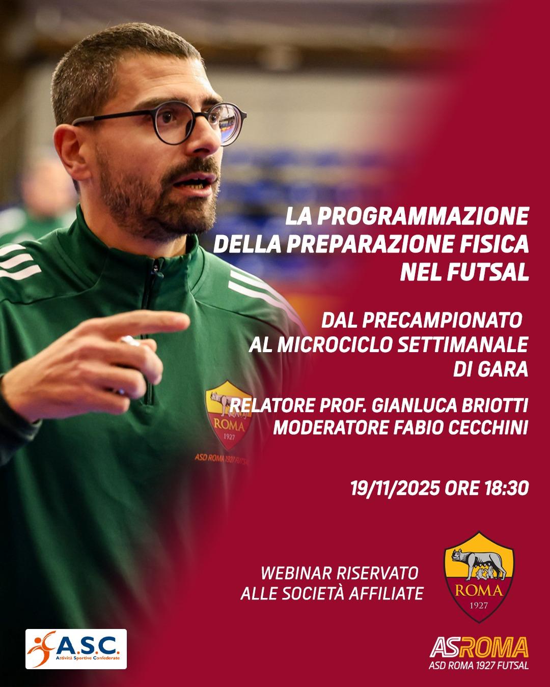 Webinar “La programmazione della preparazione fisica nel futsal - Dal precampionato al microciclo settimanale